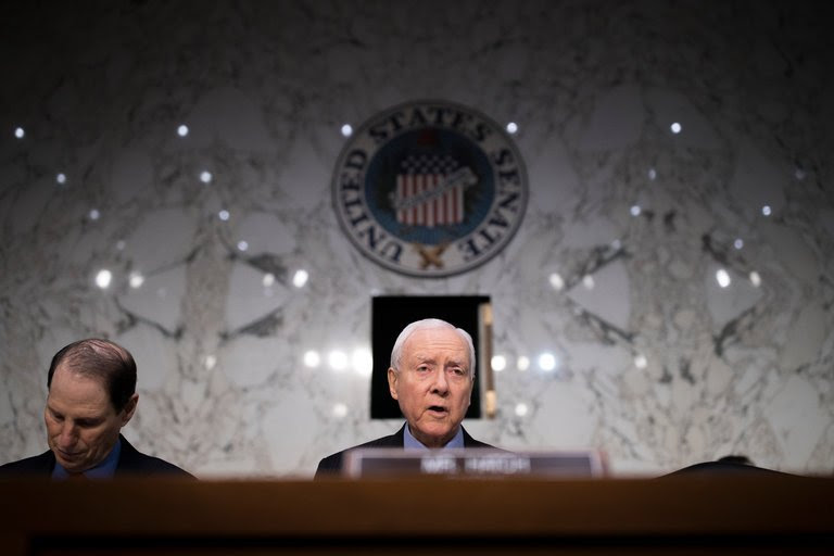 Senator Orrin G. Hatch, Republican of Utah, delivered opening remarks Tuesday during a Senate Finance Committee hearing. CreditTom Brenner/The New York Times