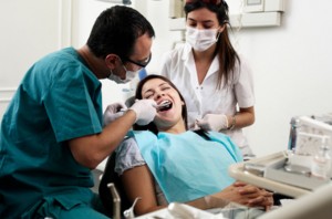 Woman at dentist