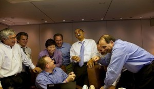 Obama and his staff
