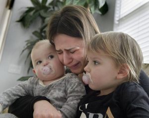 Nataliya Kondratyuk 22, with her two daughters Maya Kondratyuk 11 months, left, and Vanessa Kondratyuk 2, at a relative’s home in Antelope on Tuesday, January 31, 2017. Nataliya’s husband Vadim Kondratyuk, 26, died recently of complications from a dental infection. Randall Benton 